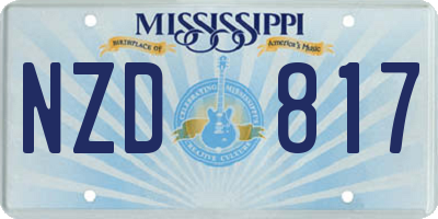 MS license plate NZD817