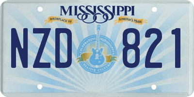 MS license plate NZD821