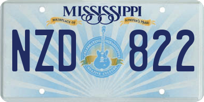MS license plate NZD822