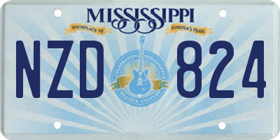 MS license plate NZD824