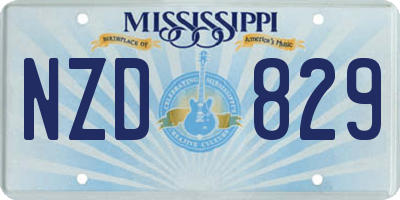MS license plate NZD829