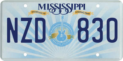 MS license plate NZD830
