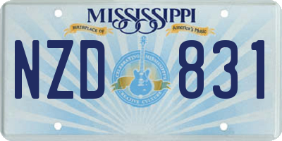 MS license plate NZD831