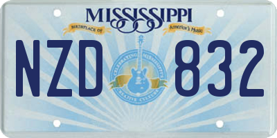 MS license plate NZD832