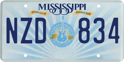 MS license plate NZD834