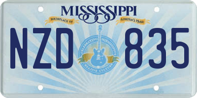 MS license plate NZD835
