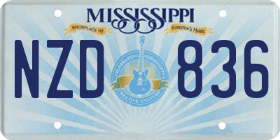 MS license plate NZD836