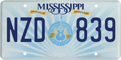 MS license plate NZD839