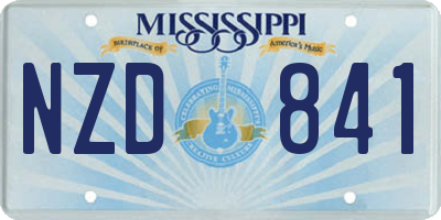 MS license plate NZD841