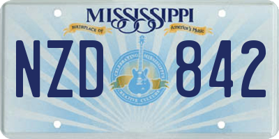 MS license plate NZD842