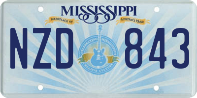 MS license plate NZD843