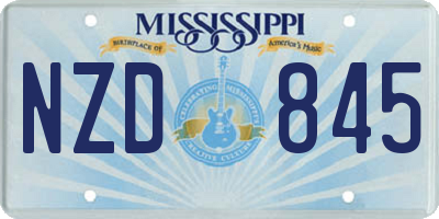MS license plate NZD845