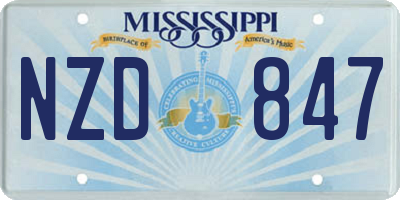 MS license plate NZD847