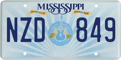 MS license plate NZD849