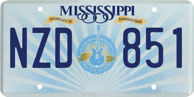 MS license plate NZD851