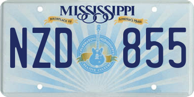 MS license plate NZD855