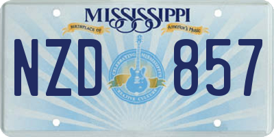 MS license plate NZD857