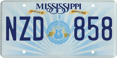 MS license plate NZD858