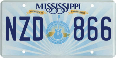 MS license plate NZD866