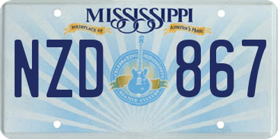MS license plate NZD867