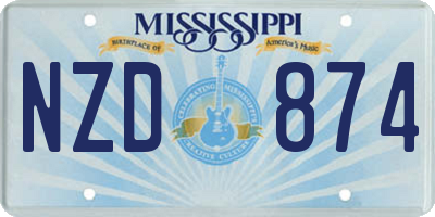 MS license plate NZD874