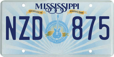 MS license plate NZD875