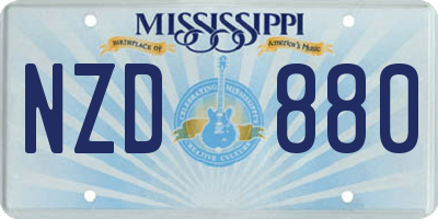 MS license plate NZD880
