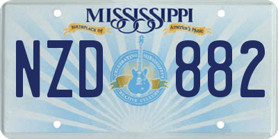 MS license plate NZD882
