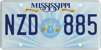 MS license plate NZD885