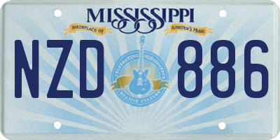 MS license plate NZD886