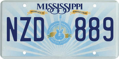 MS license plate NZD889
