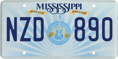 MS license plate NZD890