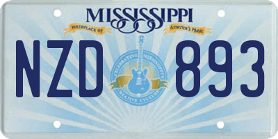 MS license plate NZD893