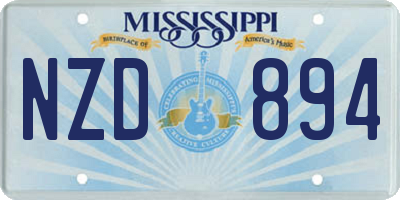 MS license plate NZD894