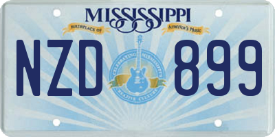 MS license plate NZD899