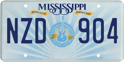 MS license plate NZD904