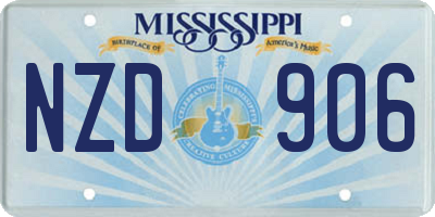 MS license plate NZD906
