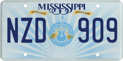 MS license plate NZD909