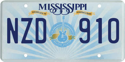 MS license plate NZD910
