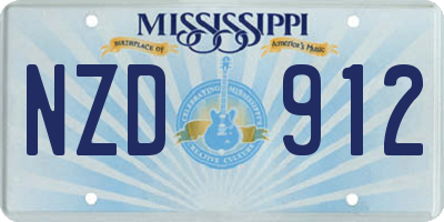 MS license plate NZD912