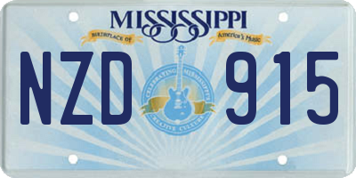 MS license plate NZD915