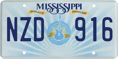 MS license plate NZD916