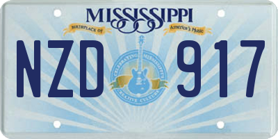 MS license plate NZD917