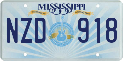MS license plate NZD918
