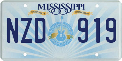 MS license plate NZD919