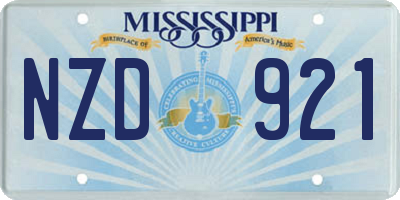 MS license plate NZD921
