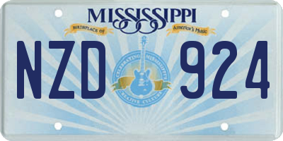 MS license plate NZD924