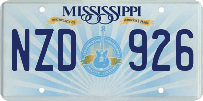 MS license plate NZD926