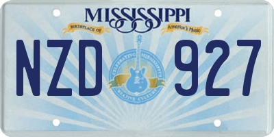 MS license plate NZD927