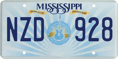 MS license plate NZD928
